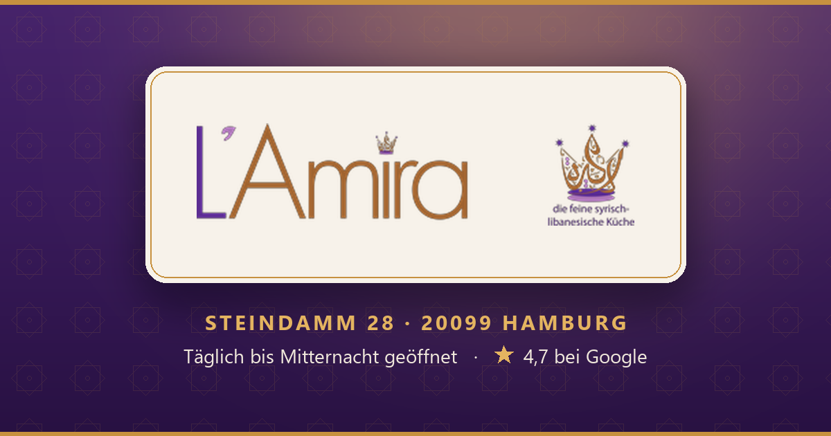 Startseite von falafel-lamira.de – royalviolettes Marken-Design mit Krone, erstellt von webmaster-hamburg.de